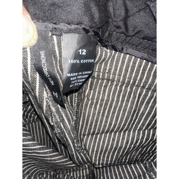 New Directions VTG Zoot Navy White Pinstripe 2pc Vest Pants Suit Wide Leg Sz 12 - Picture 6 of 6